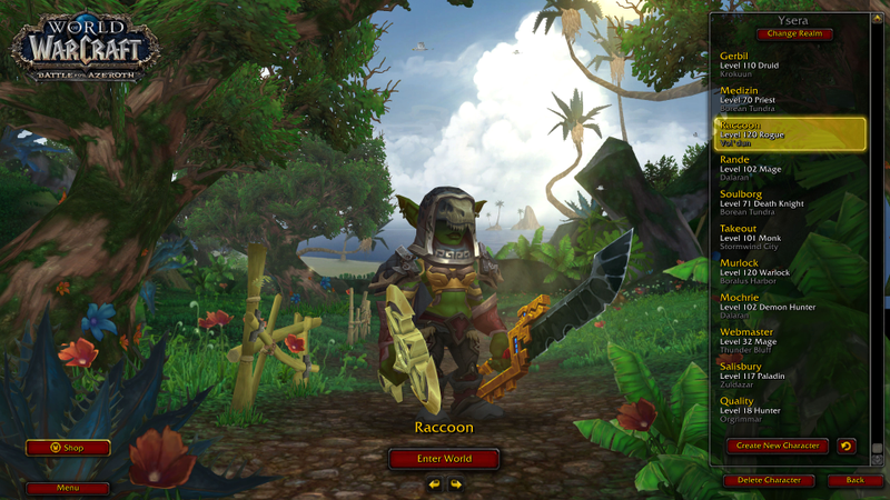Look at all of these alts. I guess I’ll finish the Paladin next, then maybe start my Druid through BFA. So much to do.